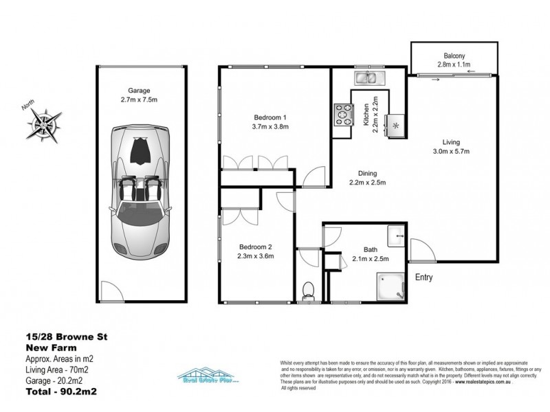15/28 Browne Street, New Farm QLD 4005 Floorplan