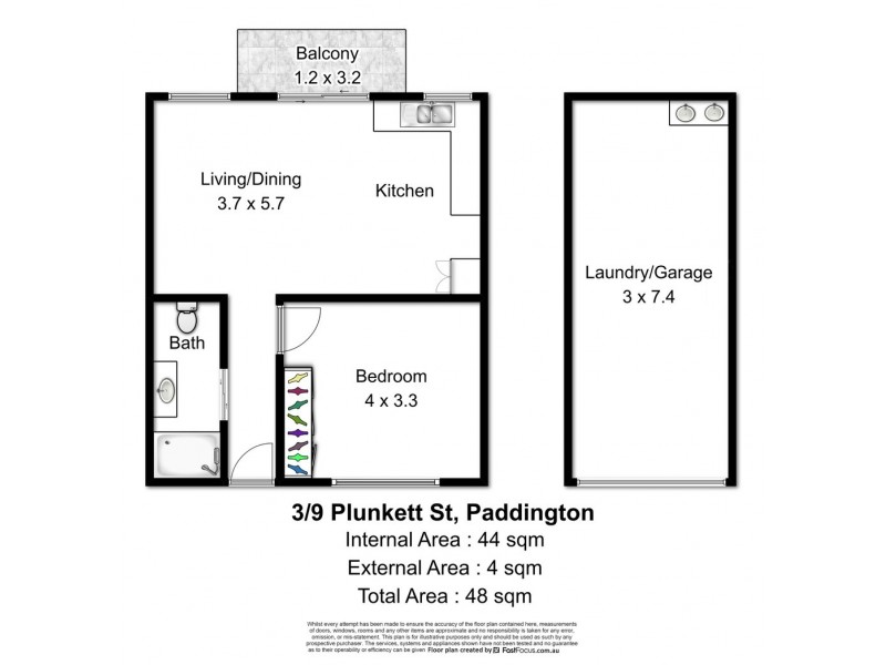 3/9 Plunkett Street, Paddington QLD 4064 Floorplan