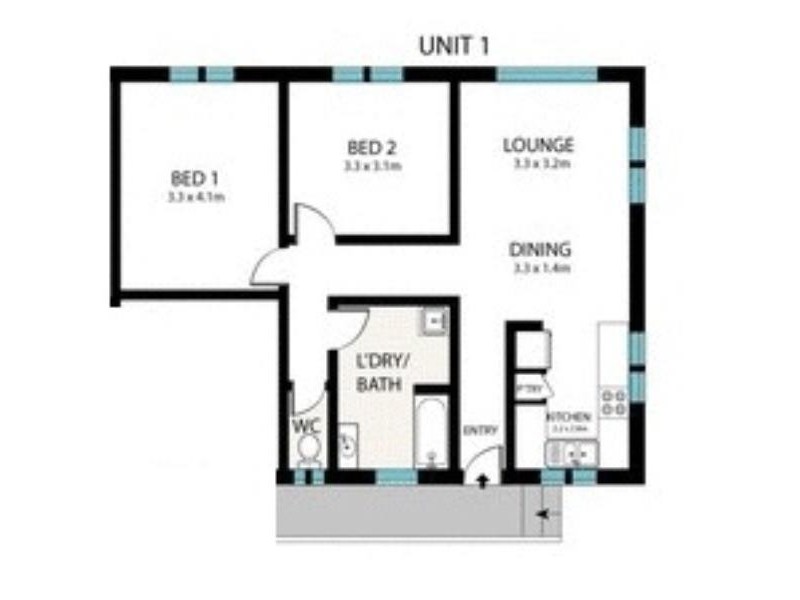 2/25 Glassey Street, Red Hill, Red Hill QLD 4059 Floorplan