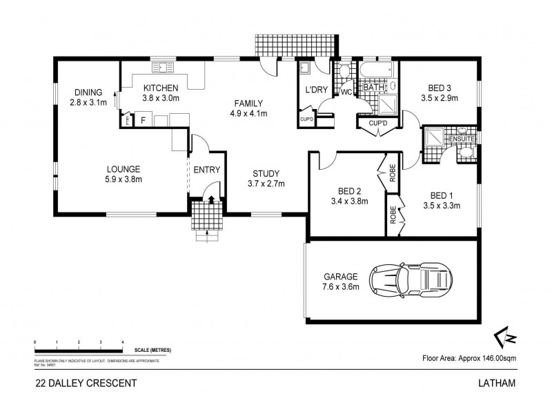 22 Dalley Crescent, Latham ACT 2615 Floorplan