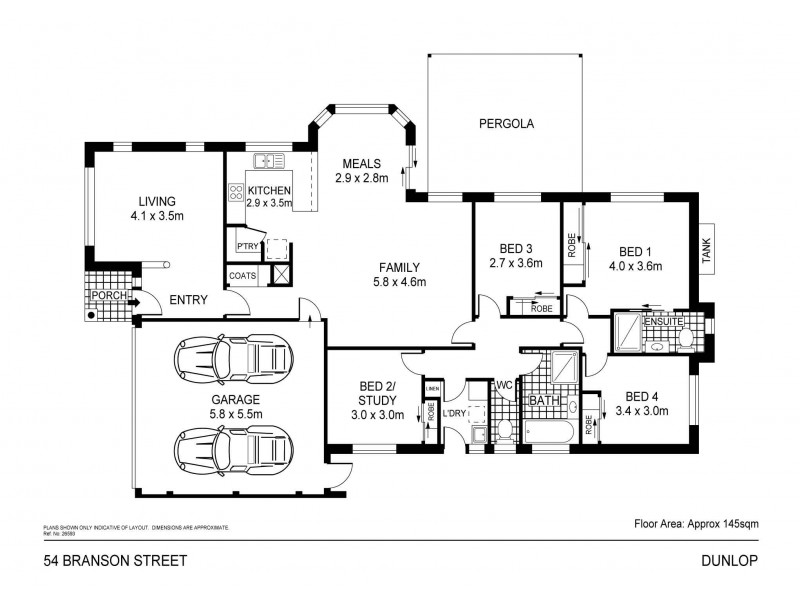 54 Branson Street, Dunlop ACT 2615 Floorplan