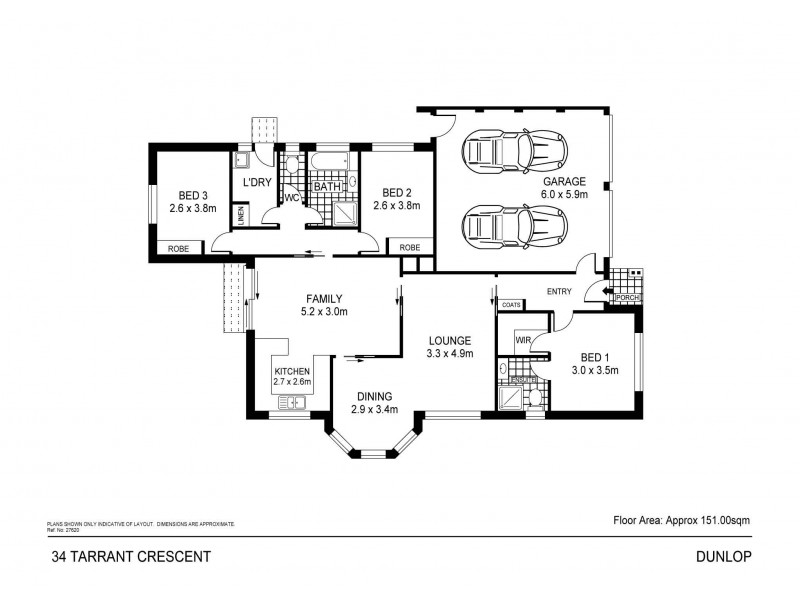 34 Tarrant Crescent, Dunlop ACT 2615 Floorplan