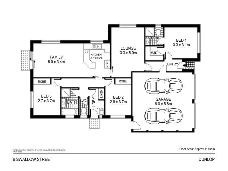 6 Swallow Street, Dunlop ACT 2615 Floorplan