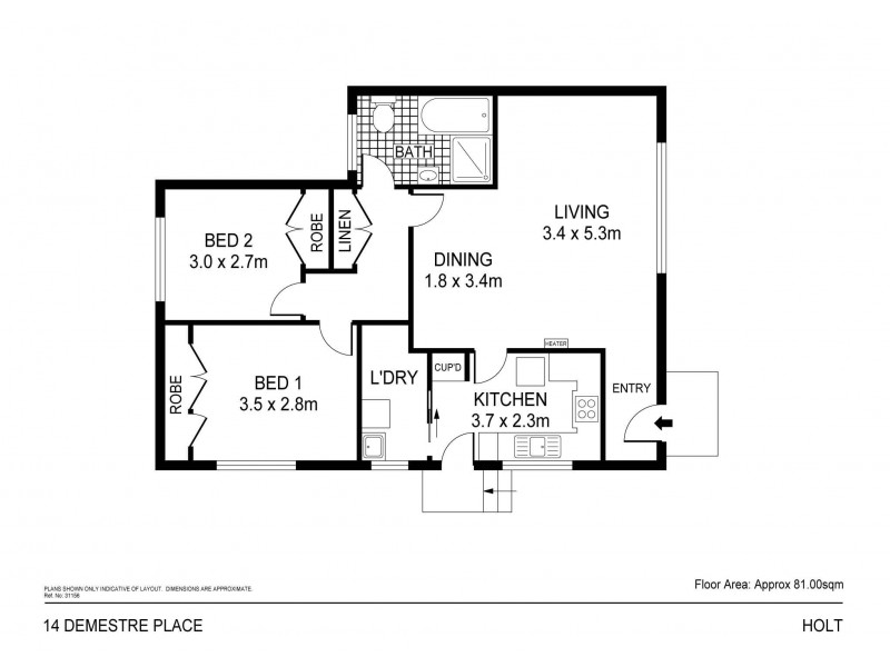 14 Demestre Place, Holt ACT 2615 Floorplan