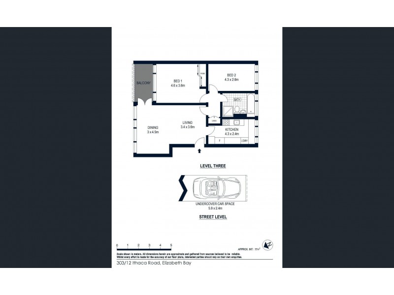 303/12 Ithaca Road, Elizabeth Bay NSW 2011 Floorplan