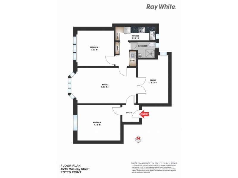 45/16 Macleay Street, Potts Point NSW 2011 Floorplan