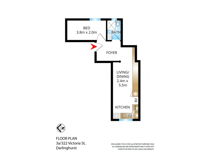 3A/322 Victoria Street, Darlinghurst NSW 2010 Floorplan