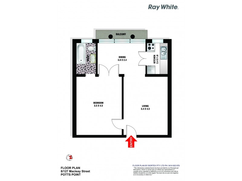 8/127 Macleay Street, Potts Point NSW 2011 Floorplan