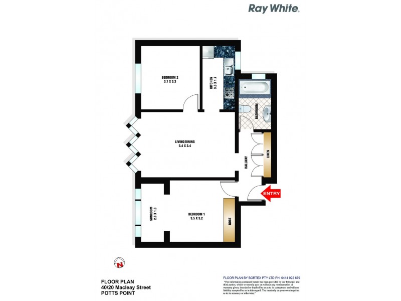40/20 Macleay Street, Potts Point NSW 2011 Floorplan