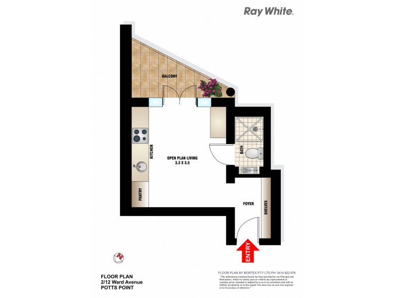 2/12 Ward Avenue, Potts Point NSW 2011 Floorplan