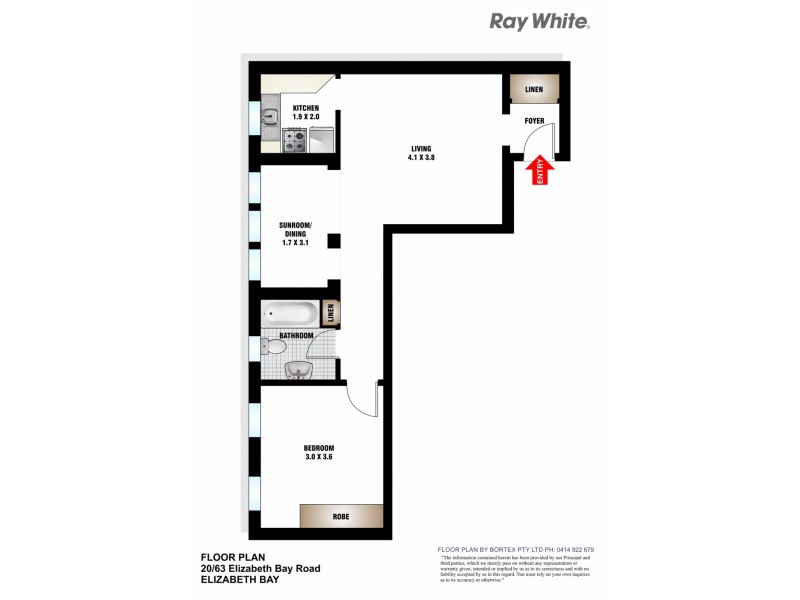 20/63 Elizabeth Bay Road, Elizabeth Bay NSW 2011 Floorplan