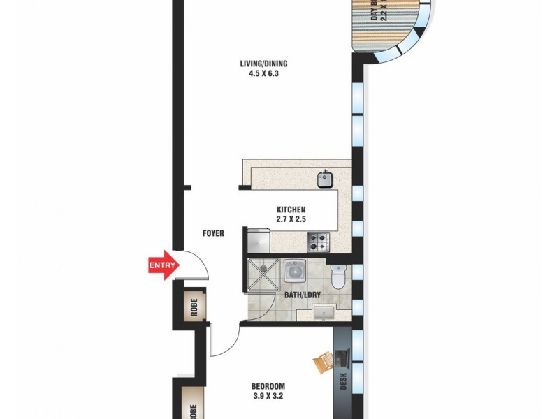 12A/25 Billyard Avenue, Elizabeth Bay NSW 2011 Floorplan