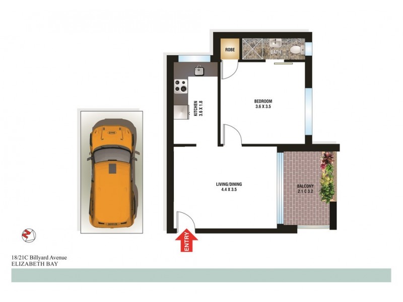 18/21C Billyard Avenue, Elizabeth Bay NSW 2011 Floorplan