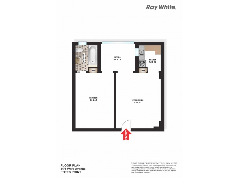 44/4 Ward Avenue, Elizabeth Bay NSW 2011 Floorplan
