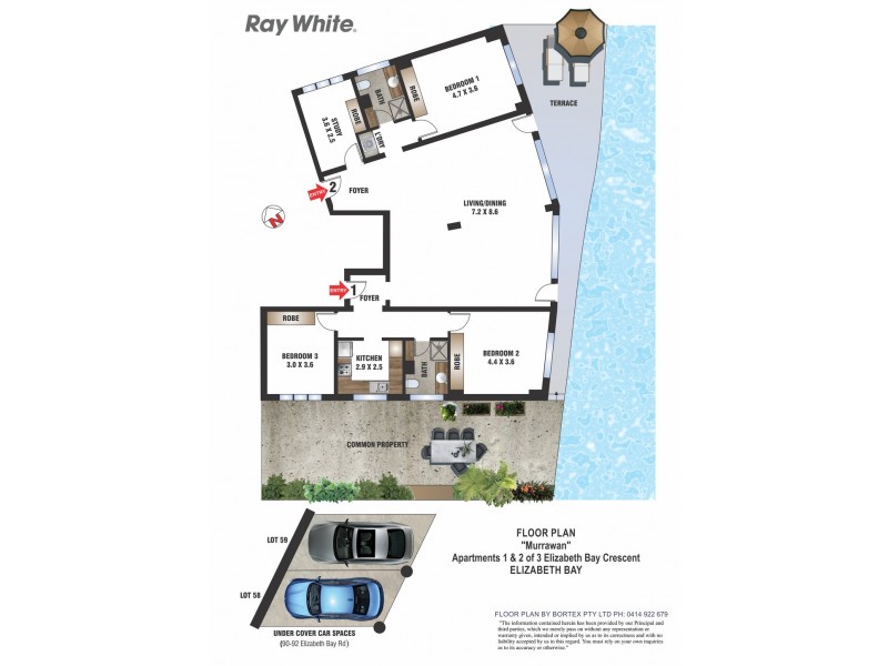 1-2/3 Elizabeth Bay Crescent, Elizabeth Bay NSW 2011 Floorplan