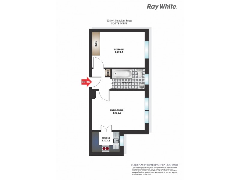 23/19A Tusculum Street, Potts Point NSW 2011 Floorplan