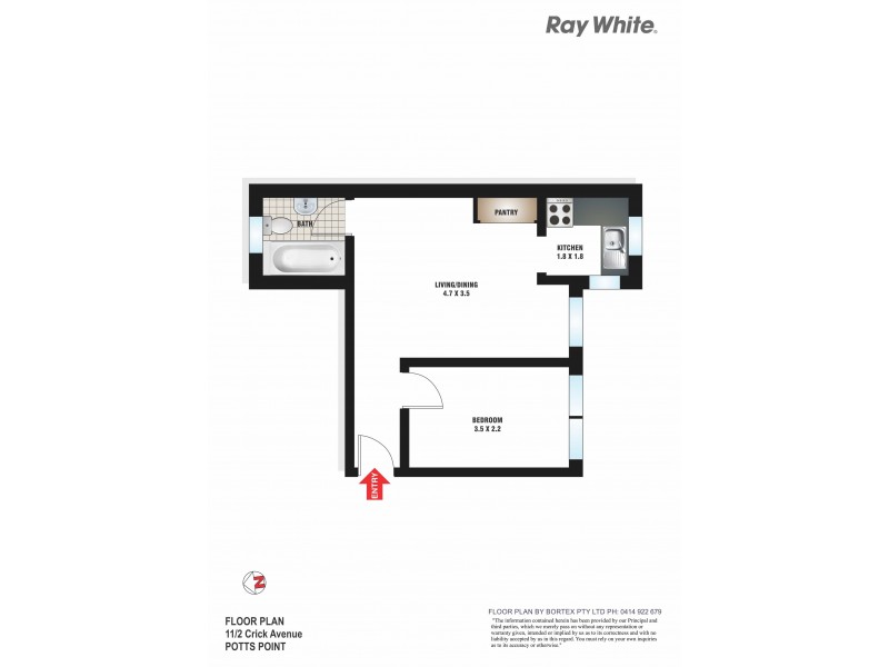 11/2 Crick Ave, Elizabeth Bay NSW 2011 Floorplan