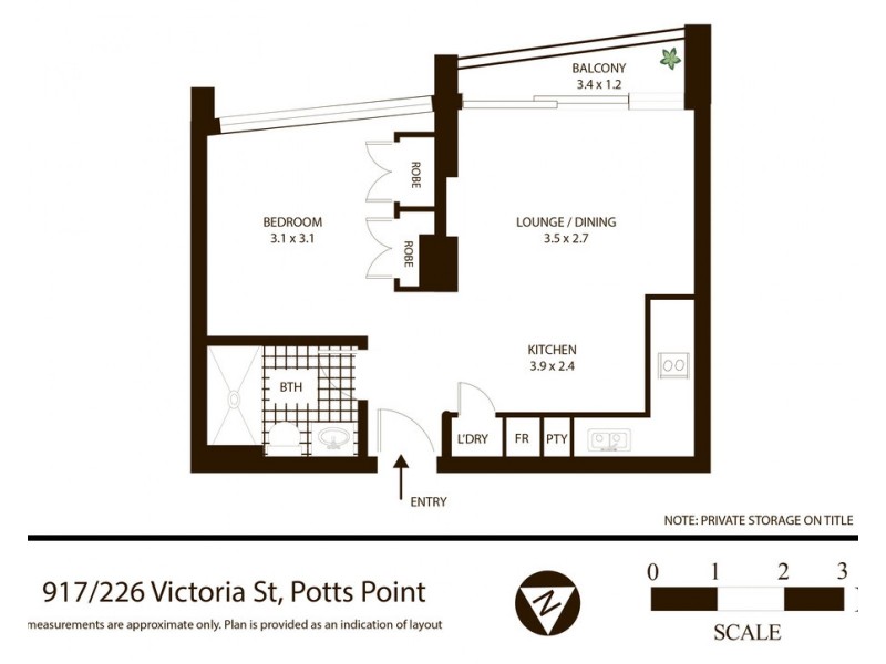 917/226 Victoria Street, Potts Point NSW 2011 Floorplan