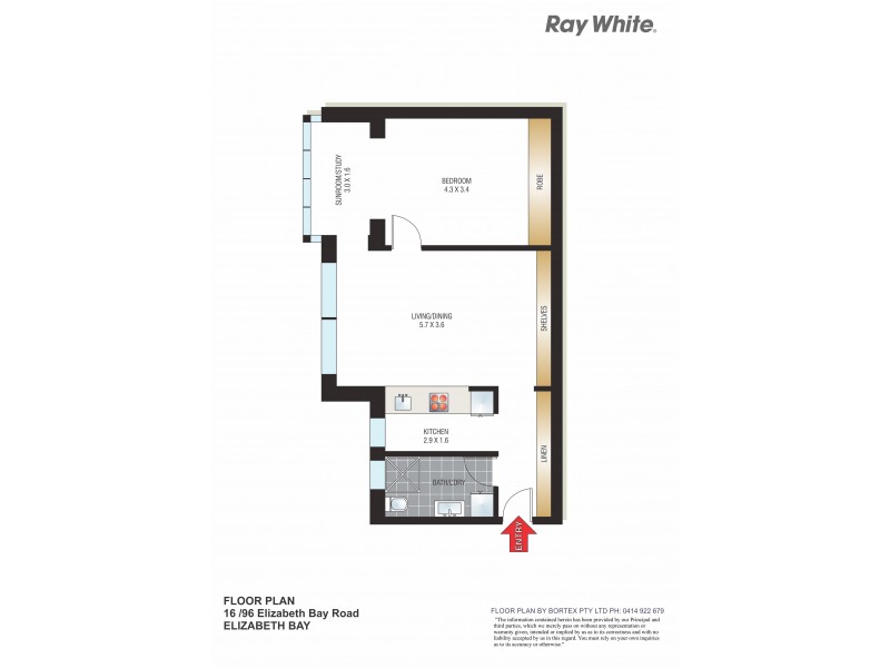 16/96 Elizabeth Bay Road, Elizabeth Bay NSW 2011 Floorplan