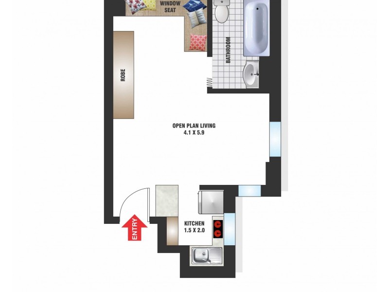 408/3-5 Greenknowe Avenue, Elizabeth Bay NSW 2011 Floorplan
