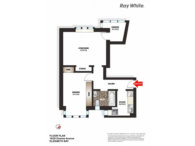 16/28 Onslow Ave, Elizabeth Bay NSW 2011 Floorplan