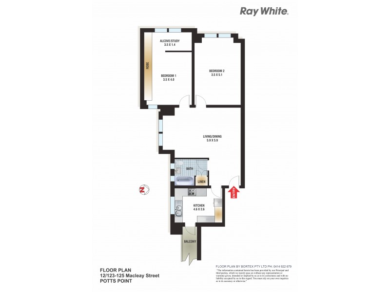 12/123-125 Macleay Street, Potts Point NSW 2011 Floorplan