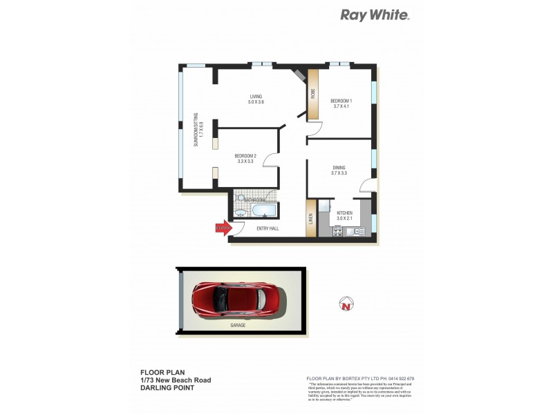 1/73 New Beach Road, Darling Point NSW 2027 Floorplan