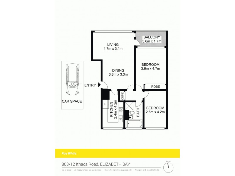 803/12 Ithaca Road, Elizabeth Bay NSW 2011 Floorplan