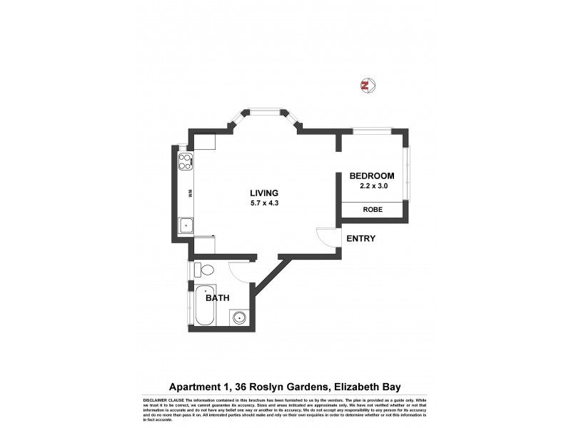 1/36 Roslyn Gardens, Elizabeth Bay NSW 2011 Floorplan