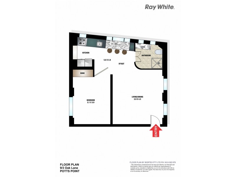 9/3 Oak Lane, Potts Point NSW 2011 Floorplan