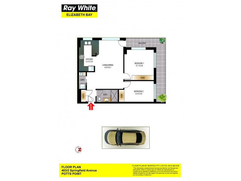 403/2 Springfield Avenue, Potts Point NSW 2011 Floorplan