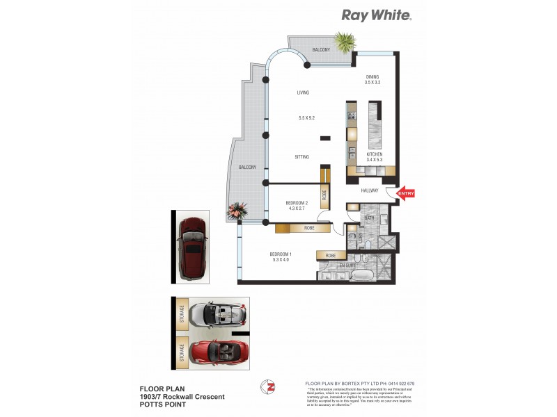 1903/7 Rockwall Crescent, Potts Point NSW 2011 Floorplan