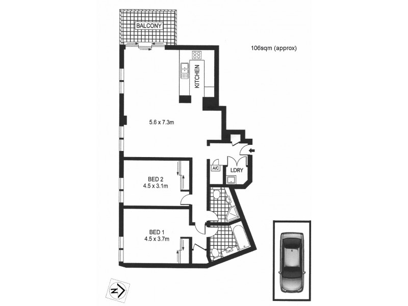 2402/1 Kings Cross Road, Potts Point NSW 2011 Floorplan