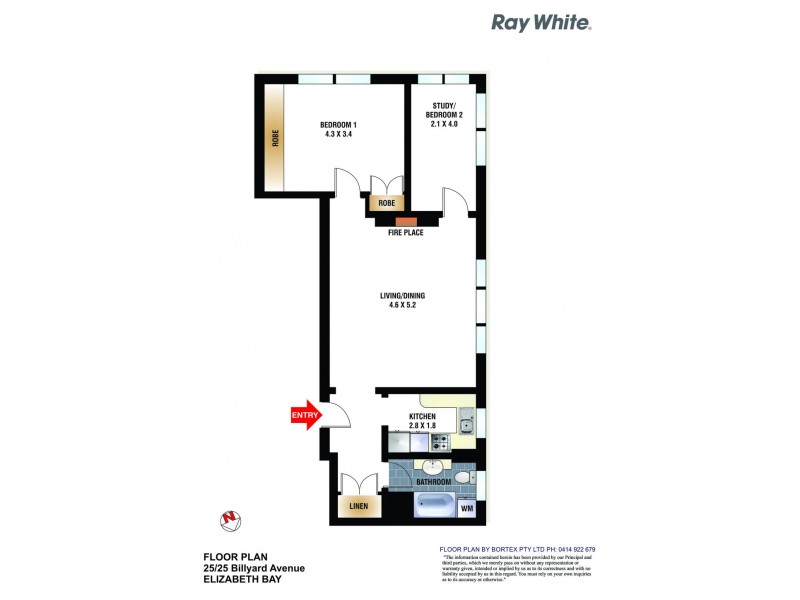 25/25 Billyard Avenue, Elizabeth Bay NSW 2011 Floorplan