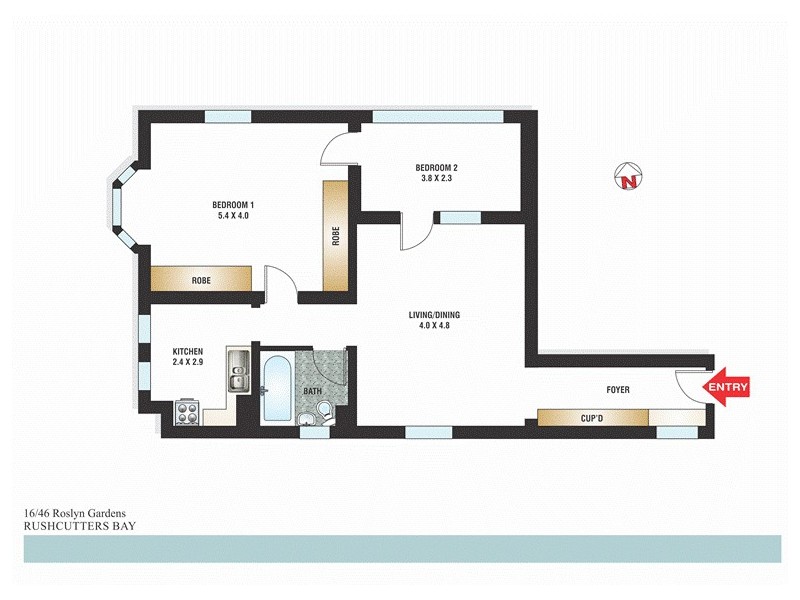 16/46 Roslyn Gardens, Rushcutters Bay NSW 2011 Floorplan