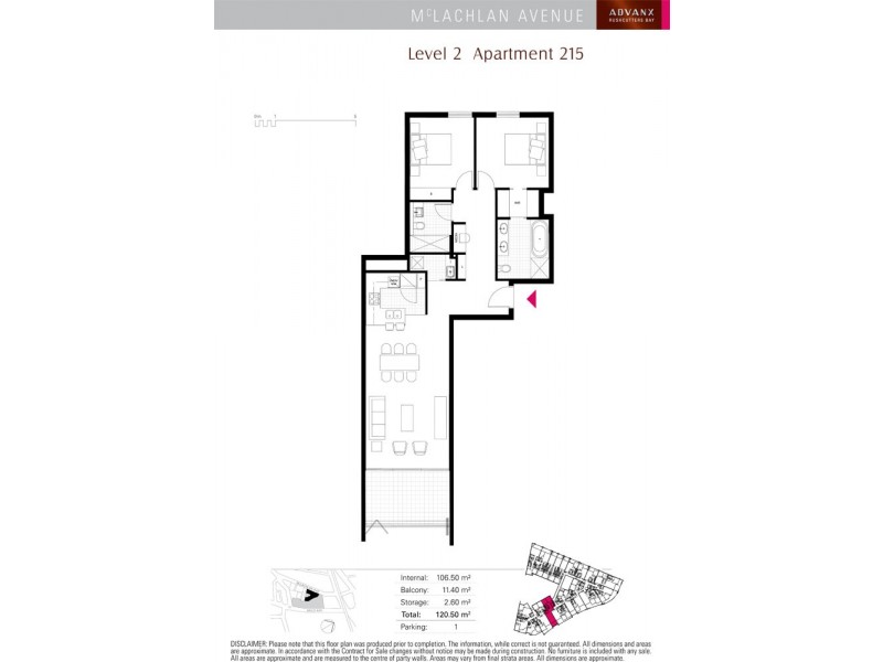 215/50 McLachlan Avenue, Rushcutters Bay NSW 2011 Floorplan