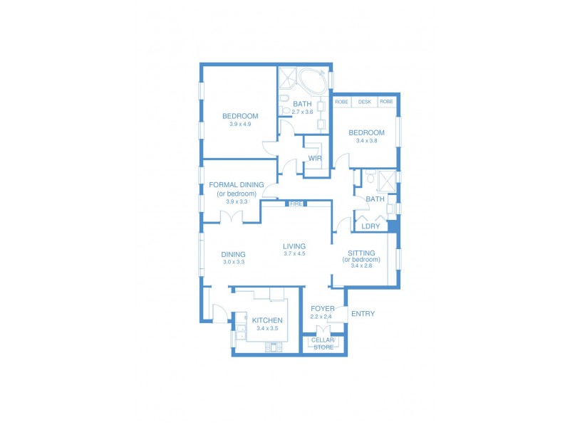 Apartment 3, 38A Mona Road, Darling Point NSW 2027 Floorplan
