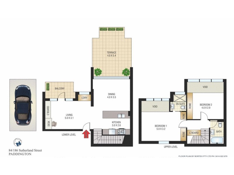84/186 Sutherland Street, Paddington NSW 2021 Floorplan