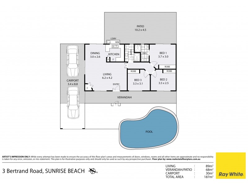 3 Bertrand Road, Sunrise Beach QLD 4567 Floorplan