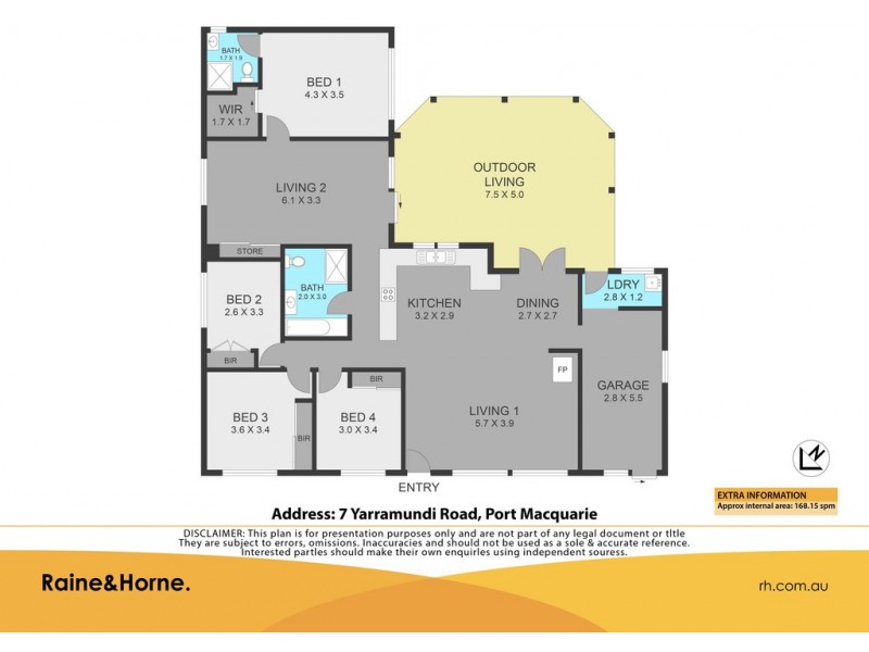 7 Yarramundi Road, Port Macquarie NSW 2444 Floorplan