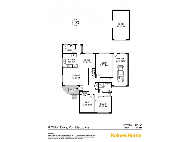 8 Clifton Drive, Port Macquarie NSW 2444 Floorplan