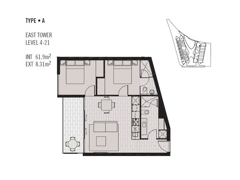1505/673 Latrobe Street, Docklands VIC 3008 Floorplan