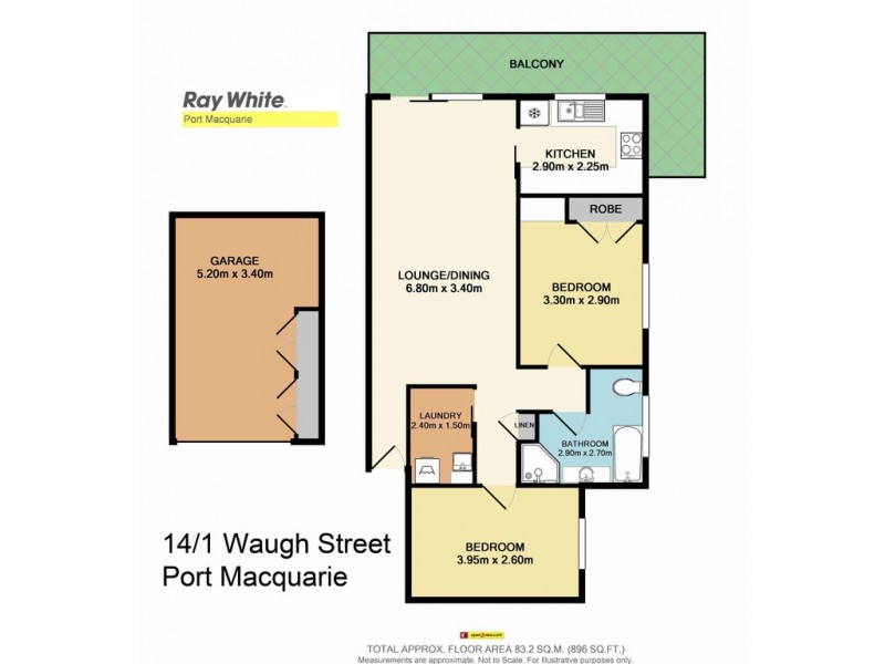 14/1 Waugh Street, Port Macquarie NSW 2444 Floorplan