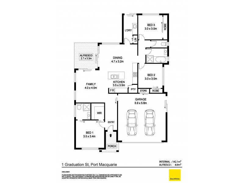1 Graduation Street, Port Macquarie NSW 2444 Floorplan