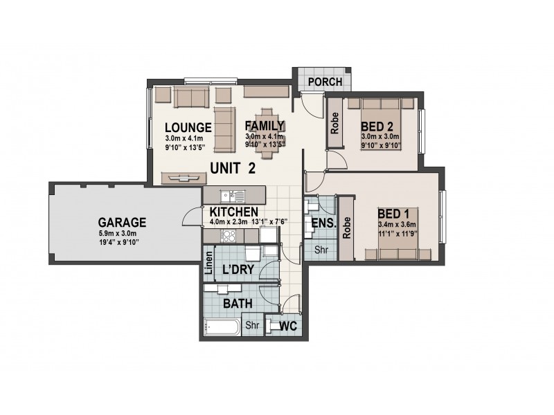 2/54 Jubilee Road, Elermore Vale NSW 2287 Floorplan
