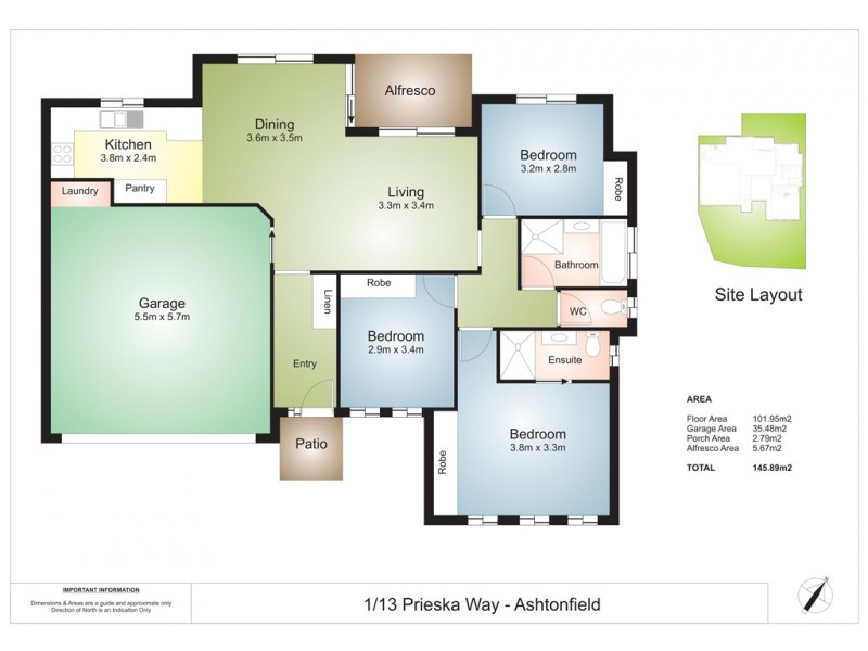 1/13 Prieska Way, East Maitland NSW 2323 Floorplan