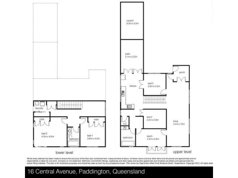 16 Central Avenue, Paddington QLD 4064 Floorplan