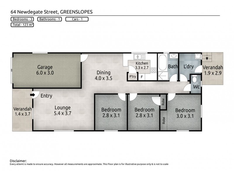 64 Newdegate Street, Greenslopes QLD 4120 Floorplan