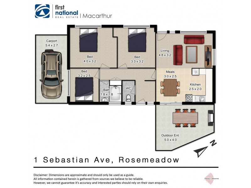 1 Sebastian Avenue, Rosemeadow NSW 2560 Floorplan