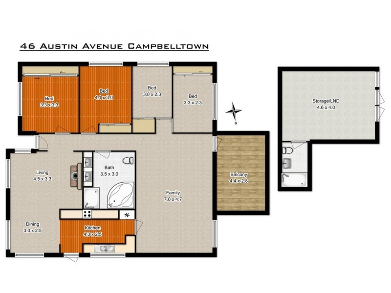 46 Austin Avenue, Campbelltown NSW 2560 Floorplan